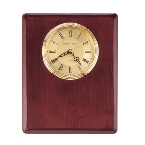 10 1/2″ x 13″ Rosewood Piano Finish Clock, Waterfall Bezel w/Glass Lens, Gold Dial-Plate Not Included