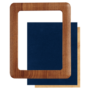 12″ x 15″ American Walnut Airflyte Frame with Blue Velour Backing