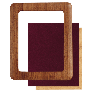 14″ x 17″ American Walnut Airflyte Frame Kit with Maroon Velour Backing