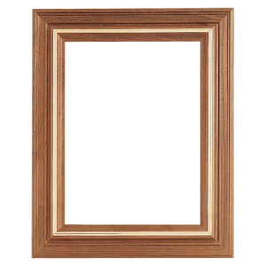 12″ x 14″ American Walnut Airflyte Frame with Gold Trim-Frame Only, Backing Sold Separately