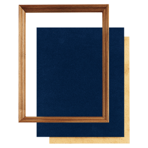 10″ x 13″ American Walnut Shadow Box Frame with Blue Velour Backing