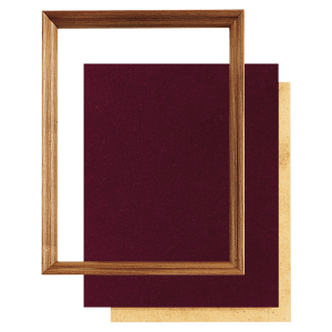 10″ x 13″ American Walnut Shadow Box Frame with Maroon Velour Backing