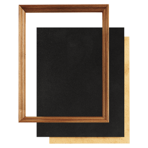 12″ x 15″ Walnut Shadow Box Frame wth Black Velour Backing