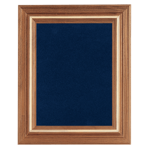 13″ x 16″ American Walnut Airflyte Frame with Gold Trim and Blue Velour Backing (Assembled)
