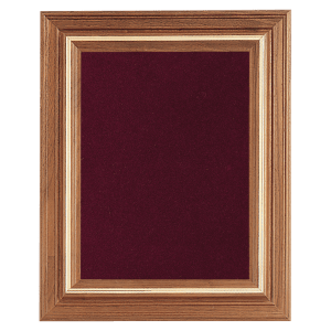 15″ x 18″ American Walnut Airflyte Frame with Gold Trim and Maroon Velour Backing (Assembled)