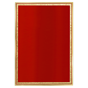 5″ x 7″ Red/Gold Brass Plated Steel Florentine Plaque Plate