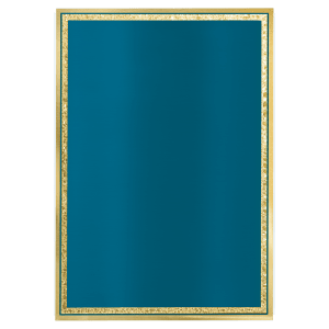 5″ x 7″ Royal Blue/Gold Brass Plated Steel Florentine Plaque Plate