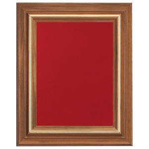 18″ x 25″ American Walnut Airflyte Frame with Gold Trim and Red Velour Backing (Assembled)