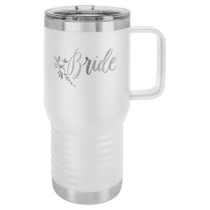 Polar Camel 20 oz. White Vacuum Insulated Travel Mug with Slider Lid