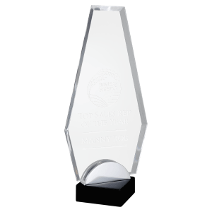 4 1/2″ x 7 3/8″ Flame Series Acrylic with Black and Silver Metal Base
