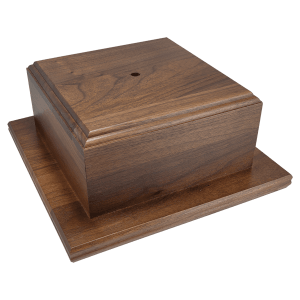10″ x 10″ x 4 3/8″ Walnut Base with 1 hole