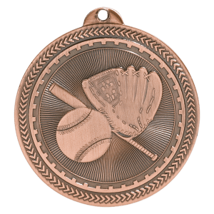 2″ Antique Bronze Baseball/Softball Laserable BriteLazer Medal