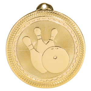2″ Bright Gold Bowling Laserable BriteLazer Medal