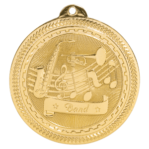 2″ Bright Gold Band Laserable BriteLazer Medal