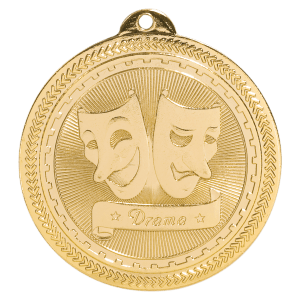 2″ Bright Gold Drama Laserable BriteLazer Medal
