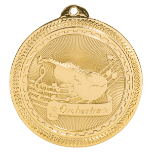 2″ Bright Gold Orchestra Laserable BriteLazer Medal