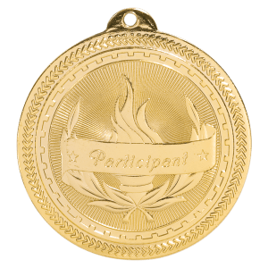 2″ Bright Gold Participant Laserable BriteLazer Medal
