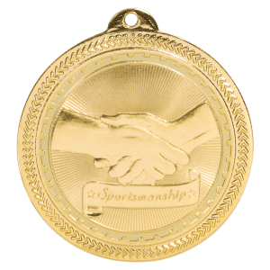 2″ Bright Gold Sportsmanship Laserable BriteLazer Medal