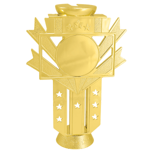 7″ Gold Riser/Holder Figure Holds a 2″ Insert and a 3 1/2″ x 2″ Plate