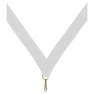 7/8″ White Neck Ribbon with Snap Clip