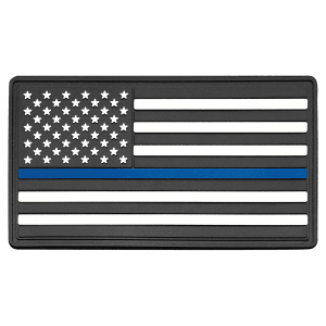 1 3/4″ x 3 1/4″ Blue Line American Flag PVC Patch representing support for law enforcement – Kota Pro Adhesive included