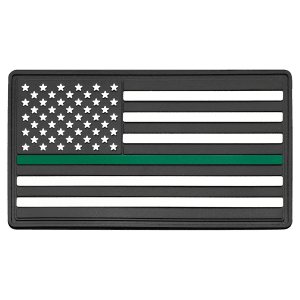 1 3/4″ x 3 1/4″ Green Line American Flag PVC Patch representing support for the military – Kota Pro Adhesive included