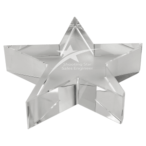 4 1/8″ x 7/8″ Thick Crystal Star Paperweight