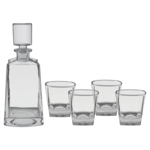 Polar Camel 750 mL 12″ Tequila Decanter Set with Four 8 oz. Glasses in a Black Gift Box with Printed Paper Sleeve