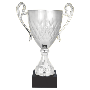 19 3/4″ Silver Completed Metal Cup with Black Marble Base