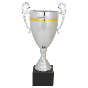 15 3/4″ Silver/Gold Completed Metal Cup with Black Marble Base