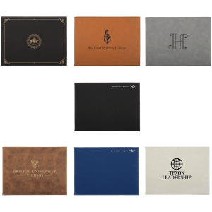 9″ x 12″ Laserable Leatherette Certificate Holder Sample Set