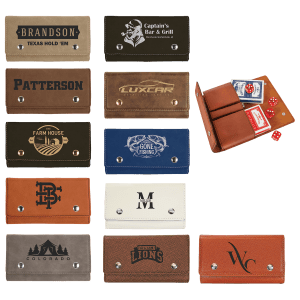 Laserable Leatherette Card & Dice Set Sample Set