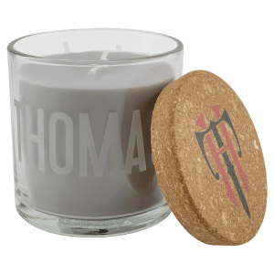 14 oz. Weathered Oak Candle in a Glass Holder with Cork Lid