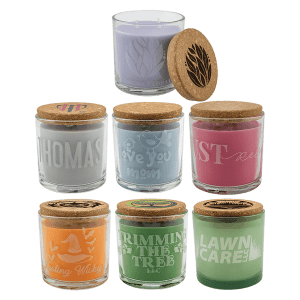 14 oz. Candle in Glass Holder with Cork Lid Sample Set