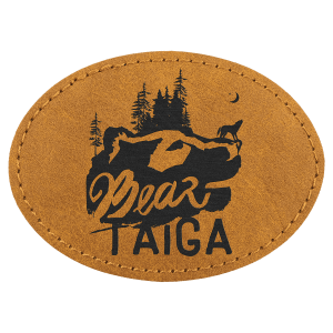 Oval Patch with Kota Pro Adhesive – Laserable Leatherette, Creekside Collection 3 1/2″ x 2 1/2″, Light Brown