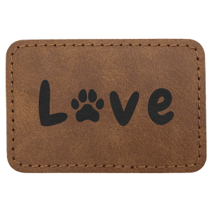 3″ x 2″ Dark Brown Premier Laserable Leatherette Rectangle Patch with Kota Pro Adhesive – Creekside Collection
