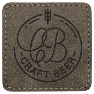 2 1/2″ x 2 1/2″ Dark Gray Premier Laserable Leatherette Square Patch with Kota Pro Adhesive – Creekside Collection