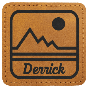 2 1/2″ x 2 1/2″ Light Brown Premier Laserable Leatherette Square Patch with Kota Pro Adhesive – Creekside Collection