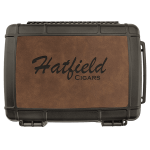 Travel Cigar Case – Laserable Leatherette, Creekside Collection, Dark Brown