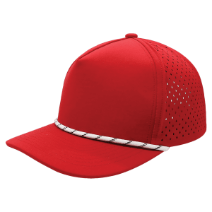 Red/Red with White Rope BrimCo 5-Panel Performance Hat