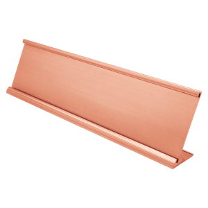2″ x 8″, Polished Rose Gold, Kota Pro Aluminum Desk Holder, Fits 1/16″ Thick Plastic Insert