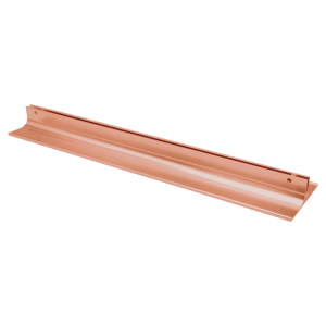 12″, Polished Rose Gold, Kota Pro Aluminum Corridor Bracket, Fits 1/8″ Thick Plastic Insert
