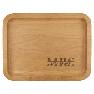 13 5/8″ x 10 5/8″ Alder Tray with 9″ x 12″ Recessed Center