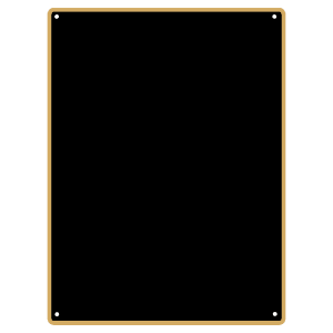 4″ x 6″ Black Laserable Brass Round Corner Plaque Plate with Thin Gold Border and 4 Holes