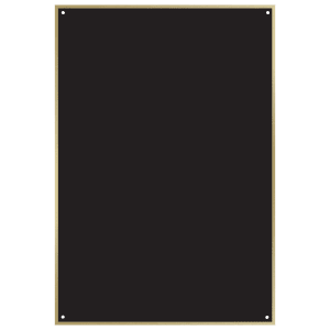 4 1/2″ x 6 1/2″ Black Laserable Brass Square Corner Plaque Plate with Thin Gold Border and 4 Holes