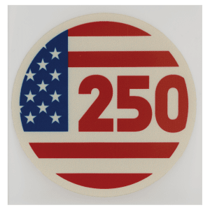 2 1/2″ Red, Cream, and Blue Circle Retro Flag DTF Transfer