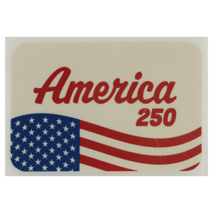 3″ x 2″ Red, Cream, and Blue Rectangle Retro America 250 DTF Transfer
