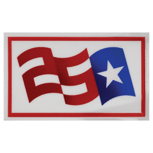 3″ x 1.748″ Red, White, and Blue Rectangle 250 Star UV DTF Sticker