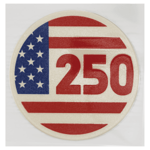 2 1/2″ Red, Cream, and Blue Circle Retro Flag UV DTF Sticker