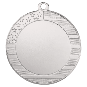 2 3/4″ Stars and Stripes 2″ Insert Holder Medal – Bright Silver